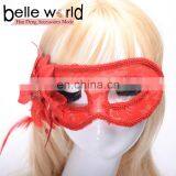 Fancy Dress Party Cloth Yarn Translucent Lace Brought Feather Flowers and a Half Face Eye Masks thumbnail-1