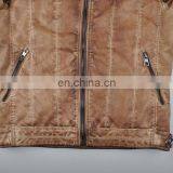 2015 Lastest Fashion Handsome Padded Garment Dyed Men Leather Jacket thumbnail-5
