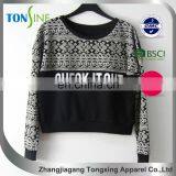 Letter Printing Pullovers for Women's Long Sleeve Jacquard thumbnail-2