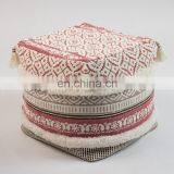 Living Room Decor Boho Design Foot Rest Pouf Washable Home Use Ottoman Pouf With Tassels thumbnail-5