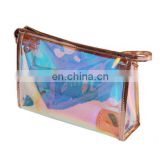 High Quality TPU Material Holographic Girl Toiletry Collection Wash Zipper Laser Transparent Waterproof Makeup Bag