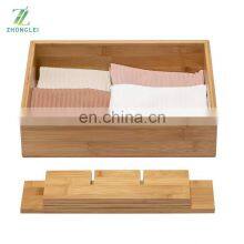 Closet Drawer Organizer,Drawer Divider and Storage Box for Ties Bras Briefs Socks, Compartments of 15, Bamboo thumbnail-3