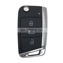 Keyless Entry 3 Buttons Car Flip Folding Key Shell Fob For VW Golf 7 MK7 Skoda Octavia A7 Seat Replacement Remote Key Case thumbnail-1