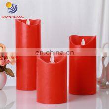 Red Pillar Led Electric Moving Wick Flameless Religious Citronella Candle Set