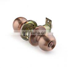 Security Double Handle Antique Copper Interior Room Tubular Keyed Entry Door Knob Lock thumbnail-5