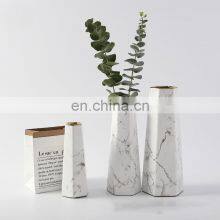 Nordic Simple Custom Vase Decoracao De Casamento Marble Vase Gold Silver Ceramic Vase Dried Flower Arrangement For Home Decor