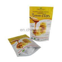 Zipper Top Aluminum Foil Matte Bag Reclosable Custom Printing Mylar Food Packaging Stand up Pouch 91g Banana Chips Bag