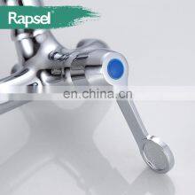 Rapsel Brass Double Handle Two Way Polish and Chrome Finish Wall Mounted Bibcock thumbnail-5