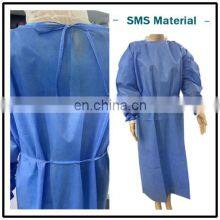 Disposable Non Woven PP SMS PPPE Iso Gown Isolation With Knitted Cuffs or Elastic Cuffs Work Gown thumbnail-4