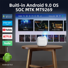 China Factory Best Buy Manual Focus Mini Projector Support 4k Bluetooth Android 9.0 OS for Phone thumbnail-5
