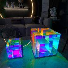 New Led Colorful Cube Decorative Light 3D Acrylic Desk Lamp Rubik Box Atmosphere Creative Table Lamp thumbnail-3