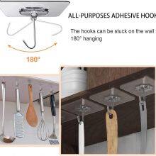 Adhesive Hooks, Sticky Hooks, Transparent Reusable Removable Adhesive Hooks for Hanging, Wall Hooks for Hanging Can be Use for Kitchen Bathroom Shower Outdoor Home Improvement thumbnail-3