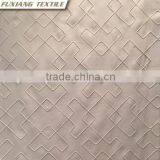 100% Polyester Faux Silk Geometric Embroidered Window Curtain Fabric Color:grey,green,black,white,red,purple thumbnail-2