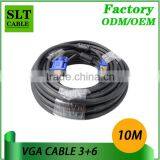 Shenlantuo High Quality 10M VGA Cable Male to Male Copper 3+6 15Pin Vga Cable for Computer Projector Monitor thumbnail-1