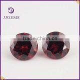 Wholesale 8mm Synthetic Round Cubic Zirconia Red Garnet