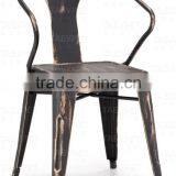 Metal chair with arm with wash color ANTIQUE DESIGN,HYG--07