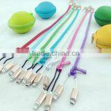 Zipper Usb Data Cable Colorful Usb Cable With Cable Bag for Factory Wholesale thumbnail-1