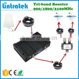 2g/3g/4g signal booster/repeater,signal booster for 900+1800+2100mhz ,tri-band gsm repeater