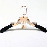 High End Velvet Covered Shoulder Plastic Hanger for Whole Sale thumbnail-1