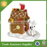 Antique Resin Plush Dog House Statues for Christmas Ornament