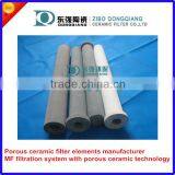 Porous Ceramic Filter Element for Wastewater Treatment