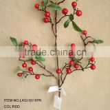 High Quality Popular Artificial Berry Pick Christmas 24" with holly leaf Ornament for Christmas house Decoration