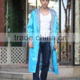 women men adult blue durable long fashion waterproof windbreak phthalate-free colorful raincoat poncho