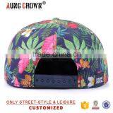 Wholesle Cheap Custom Embroidery Flat Brim Floral Snapback Hat Custom thumbnail-5