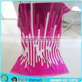 100% Cotton Rosy Pink Color Airplane Sleeping Towel Velour Printed Pool Towel Cover thumbnail-1