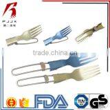Titanium Metal Stainless Eco-friendly Outdoor Picnic Folding Fork thumbnail-1
