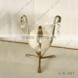Factory Customize Chromeplate candle stand and glass holder and candle