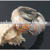 Factory Price Ceramic Feel Loving Heart Artwork Metallic Rhinestone Alloy Bangles thumbnail-2