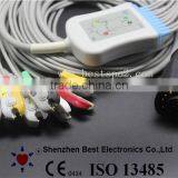 EKG 10 Lead Cable and Leadwires IEC 4.0 Clip Connector for Zoll 8000-1007-01