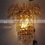 luxury led wall lamp with gold and crystal CMF--004