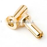 Size 4mm Male Low Profile Gold Bullet Connectors (12mm, 14mm, 18mm Lengths)