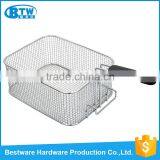 Black Nylon Handle Copper&Nickel Plated Mcdonald Fry Basket Deep Fryer Basket thumbnail-2