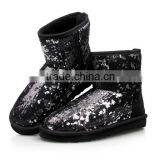 Silver Blk Sequins Glitter Upper Eva Sole Cute Child Girl Snow Winter Boot Shoe, Boots Shoes Kids thumbnail-2