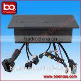 Conference Table Conceal Socket for Desktop Button Pop Up Power Socket Box With VGA/HDMI Wires Connected Plug thumbnail-5