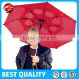 Golf Umbrella Folding Fibereglass Ribs Vented Canopy Wood Style Handle thumbnail-5
