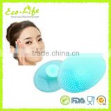 Wholesale Safe silicone face washing brush with PP Plastic Box packaging, baby hair brush