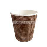 7oz 6.5oz 200ml Double Wall Ripple Type Disposable Paper Coffee Cups for Coffee Hot Drinks with Covers