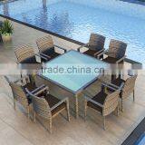 2017 Trade Assurance Most Popular Poolside Used Aluminium Frame Rattan Dining Table and Chairs Set thumbnail-3