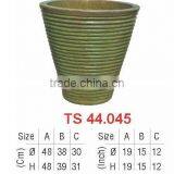 Vietnam Avocado Green Outdoor Ceramic Flower Planter thumbnail-1