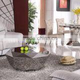 Polyhedron Mirror Silver Stainless Steel Coffee Table thumbnail-3