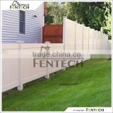 Fentech White Flat-Top Full Privacy Vinyl Fence For Back Yard, Garden, House, Pool