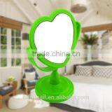 Plastic Colourful Double Heart-shaped Magnifying Cosmetic/ Table Mirror thumbnail-1