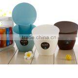Plastic Dust Bin Trash Can Simple European Style Waste Bins PP Dust Bin Shake Covered Trash Can Cute Round Trash Can With Lid thumbnail-6