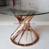 2017 Italian Gold Round Dining Table thumbnail-1