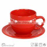 Cheap Bulk Ceramic Tea Cups, Wholesale White Porcelain Custom Printed Ceramic Tea Cups and Saucers thumbnail-4
