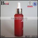 Wholesale 30ml Red Empty Essential Oil Perfume Glass Bottle Manufacturer Mexico Aluminum Dropper Screen Printing Cosmetics thumbnail-1